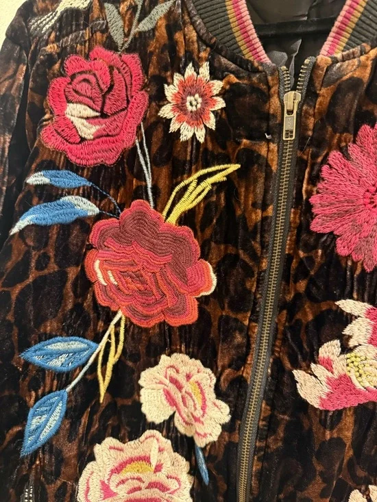 Johnny Was Junia Velvet Quilted Bomber Jacket XL - Picture 4 of 5